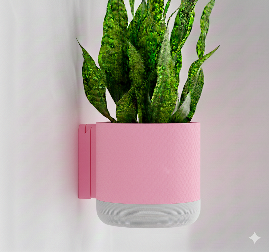 Wisząca Doniczka Ścienna Nat – Design 3D z Systemem Odpływowym