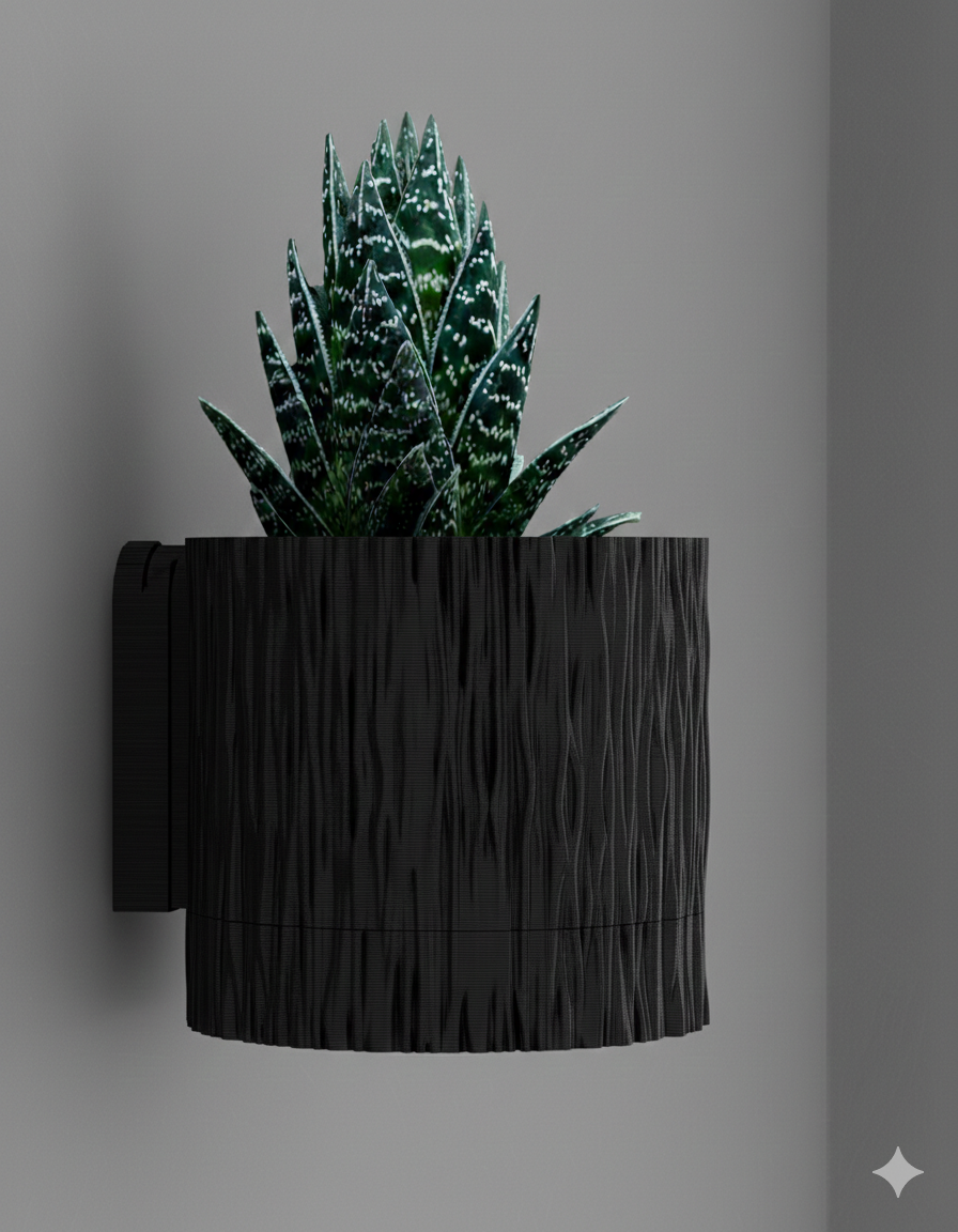 Wisząca Doniczka Ścienna Tra – Design 3D z Systemem Odpływowym