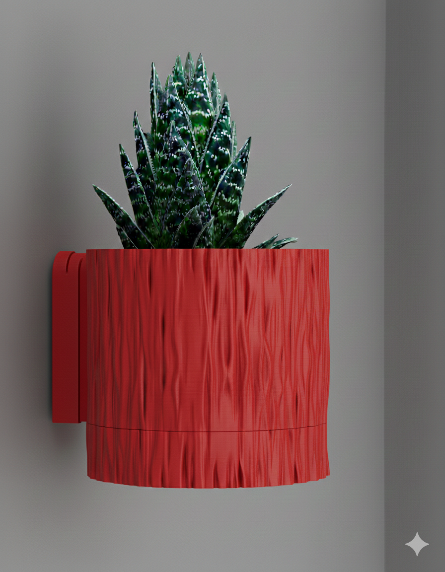 Wisząca Doniczka Ścienna Tra – Design 3D z Systemem Odpływowym