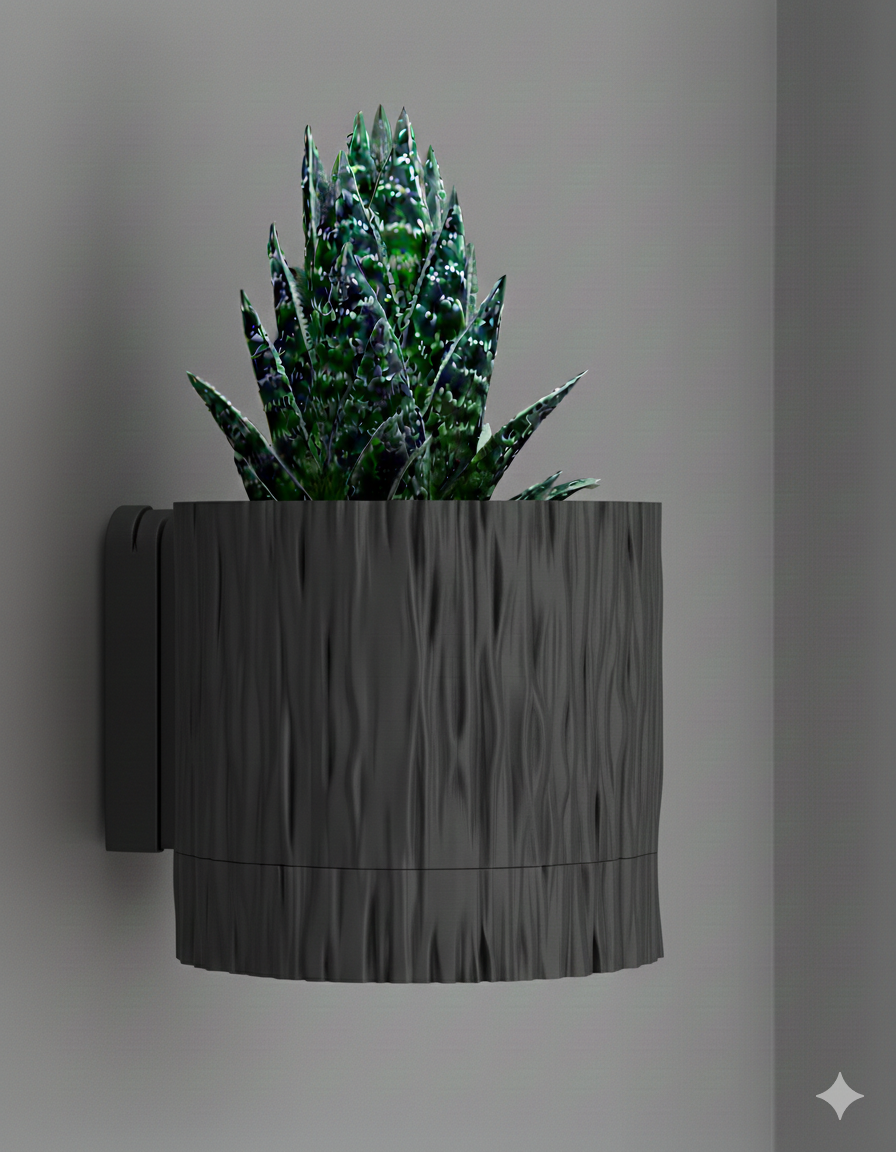 Wisząca Doniczka Ścienna Tra – Design 3D z Systemem Odpływowym