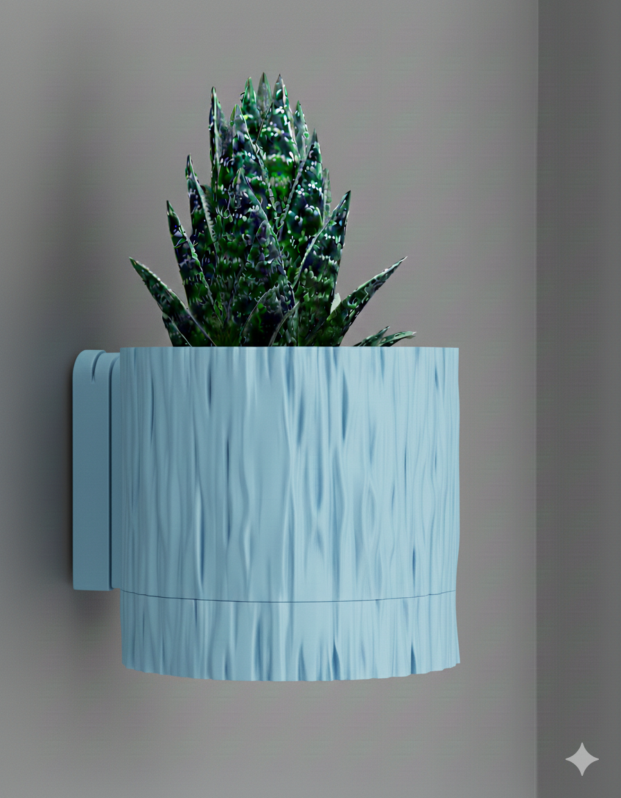 Wisząca Doniczka Ścienna Tra – Design 3D z Systemem Odpływowym