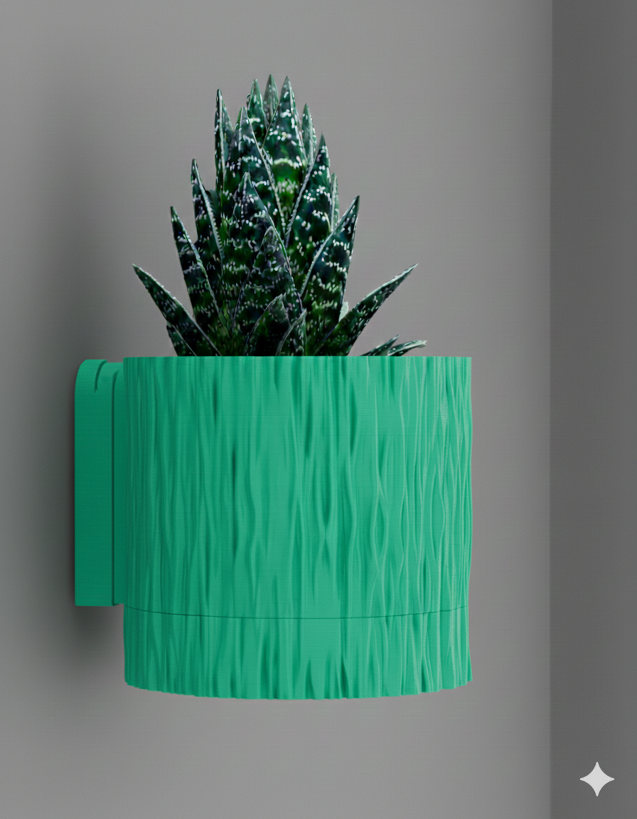 Wisząca Doniczka Ścienna Tra – Design 3D z Systemem Odpływowym