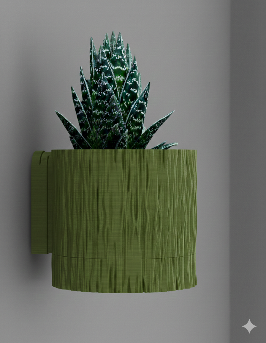 Wisząca Doniczka Ścienna Tra – Design 3D z Systemem Odpływowym