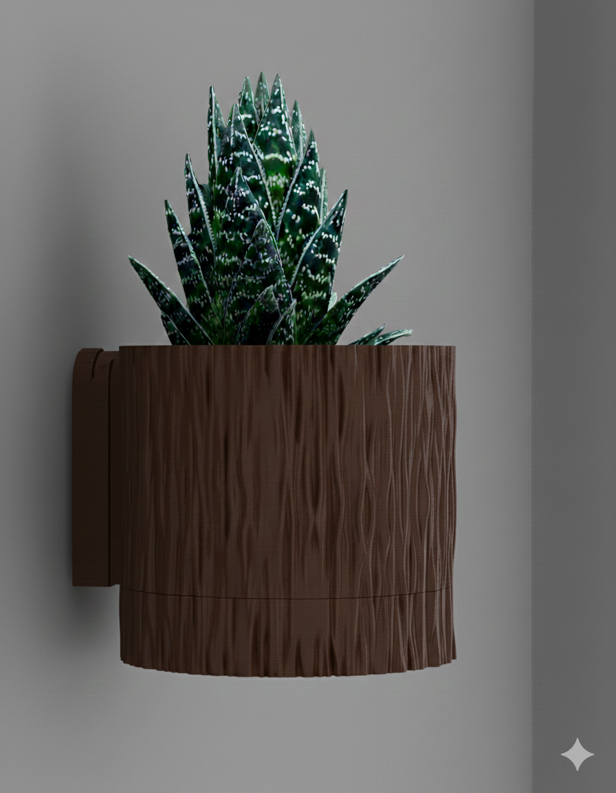 Wisząca Doniczka Ścienna Tra – Design 3D z Systemem Odpływowym