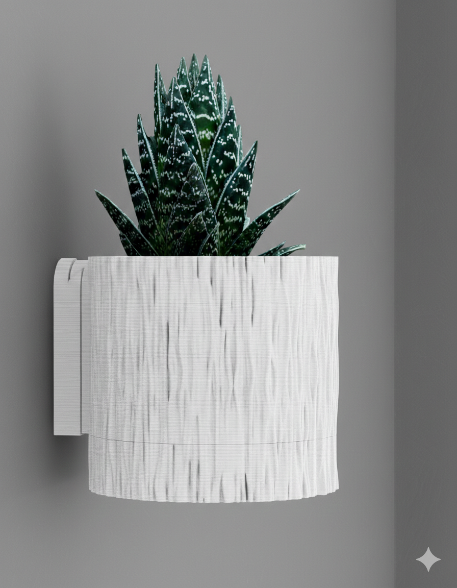 Wisząca Doniczka Ścienna Tra – Design 3D z Systemem Odpływowym