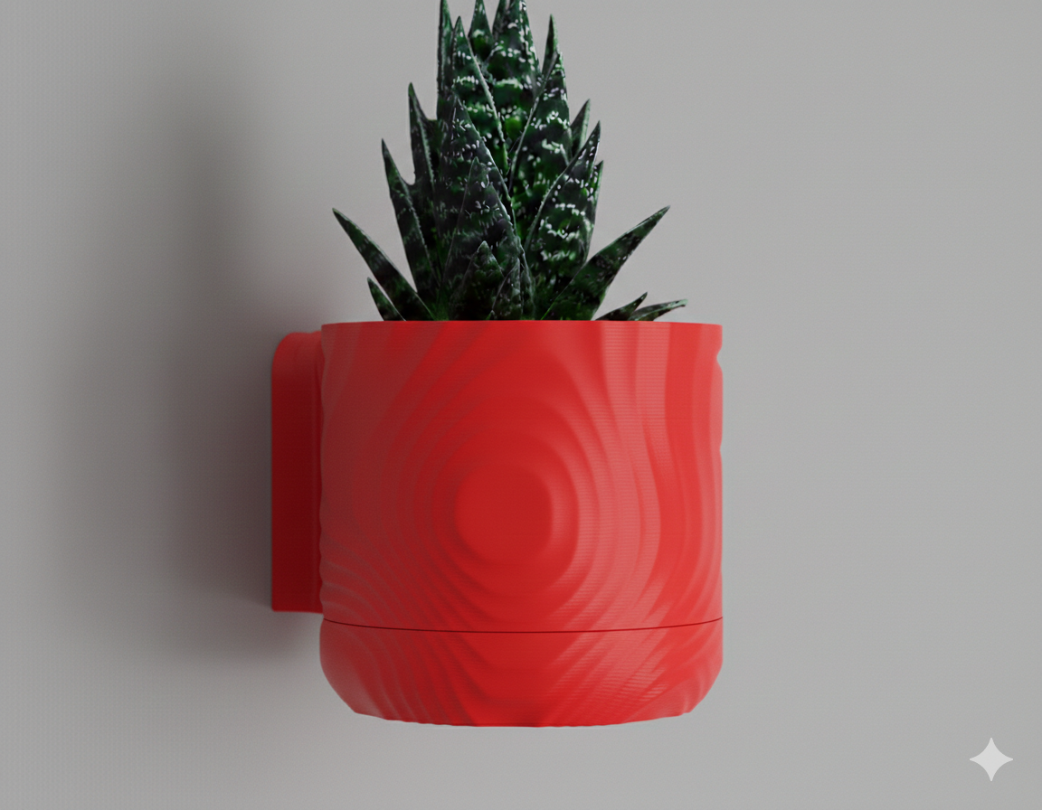 Wisząca Doniczka Ścienna Wavey – Design 3D z Systemem Odpływowym