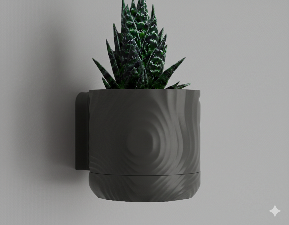 Wisząca Doniczka Ścienna Wavey – Design 3D z Systemem Odpływowym