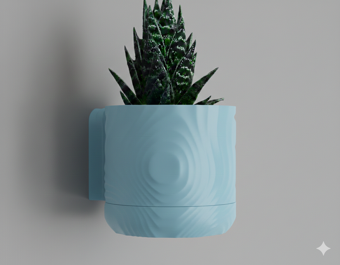 Wisząca Doniczka Ścienna Wavey – Design 3D z Systemem Odpływowym