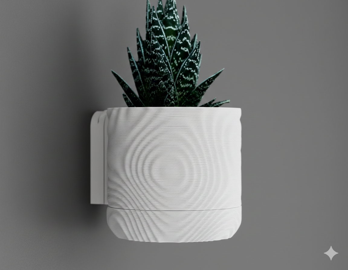 Wisząca Doniczka Ścienna Wavey – Design 3D z Systemem Odpływowym